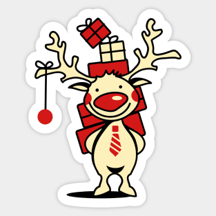 Christmas present Raindeer Sticker